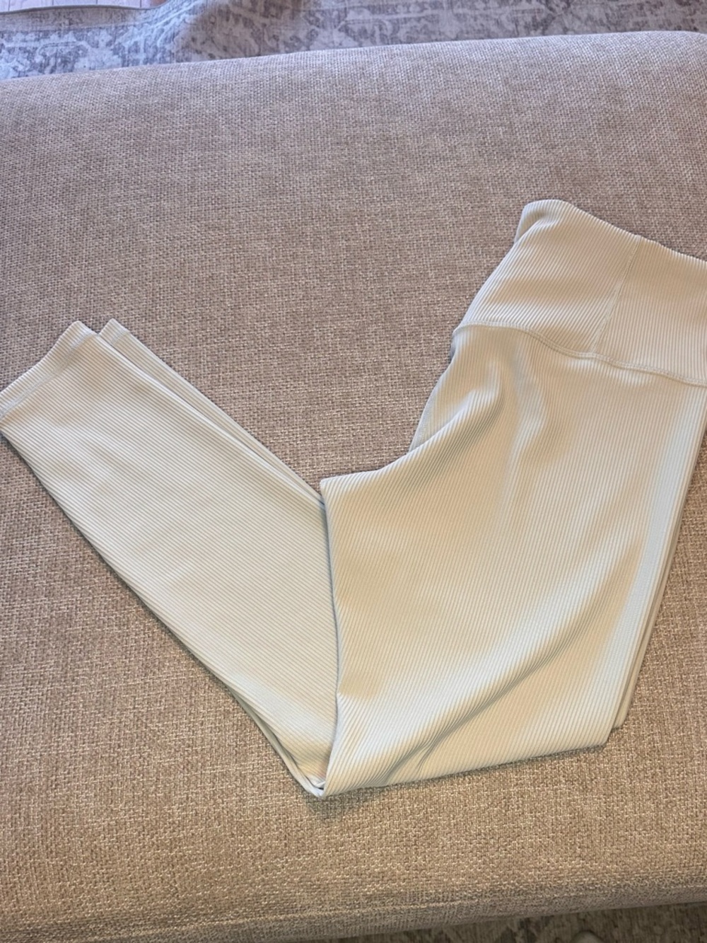 Athleta Elation Ribbed High-Rise Leggings in Pale Sage